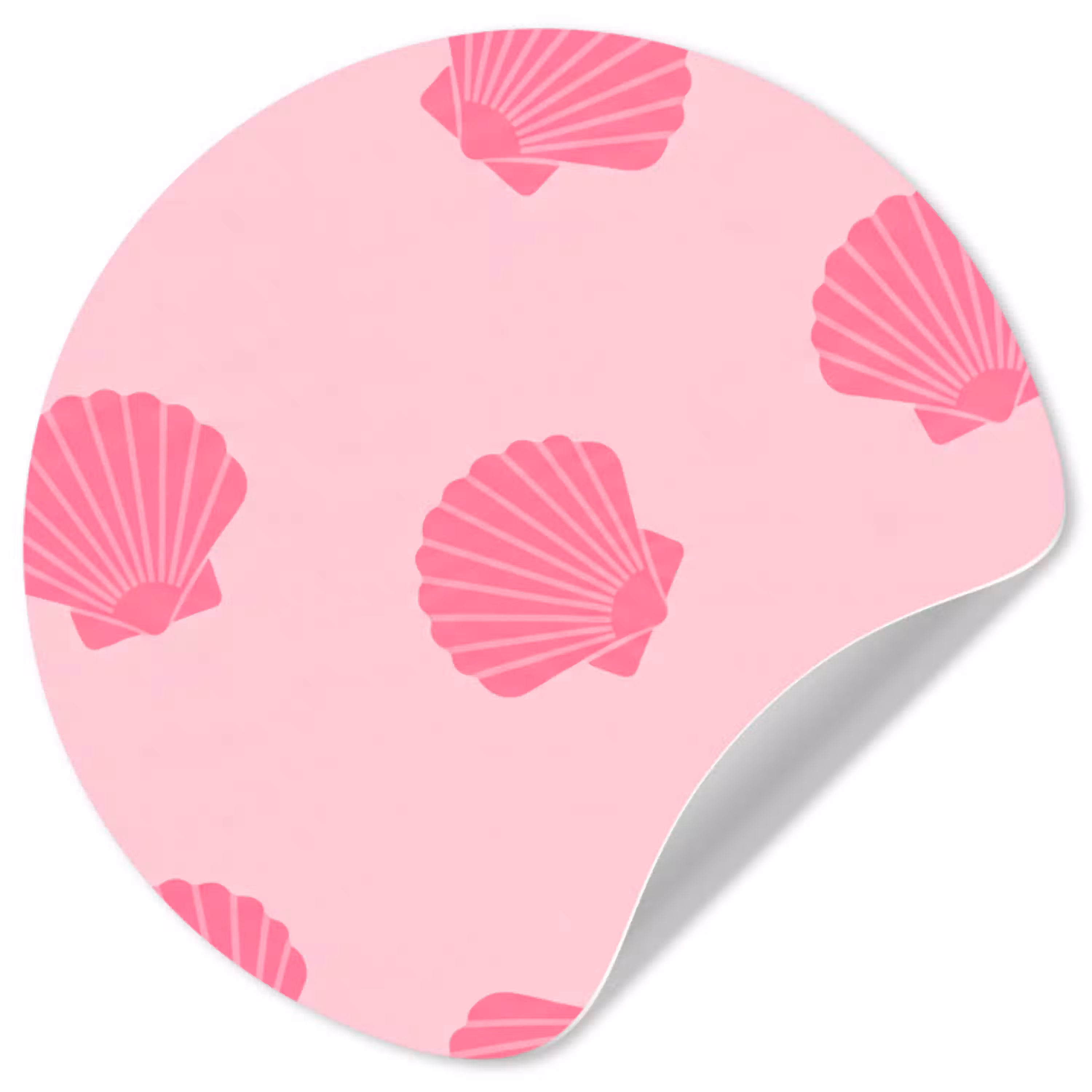 Schelp - Patroon - Zee - Modern - Roze Wandcirkel behangsticker klein -3d