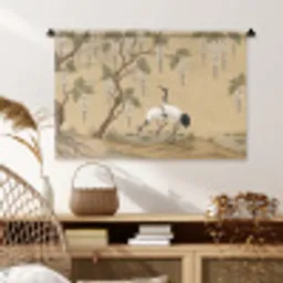 Kraanvogels - Water - Beige Wandkleed katoen middel -sfeer5