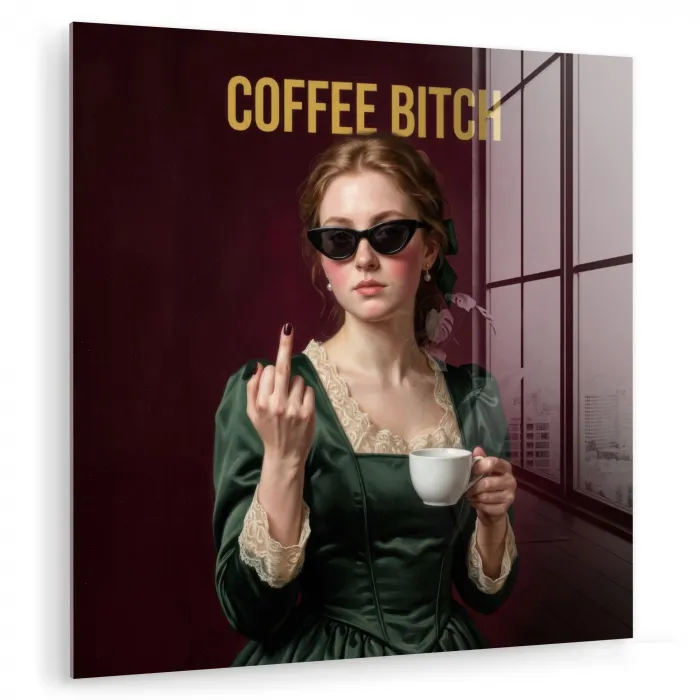 Koffie - Vrouw - Middelvinger plexiglas 5mm klein -zzzproduct_nieuw