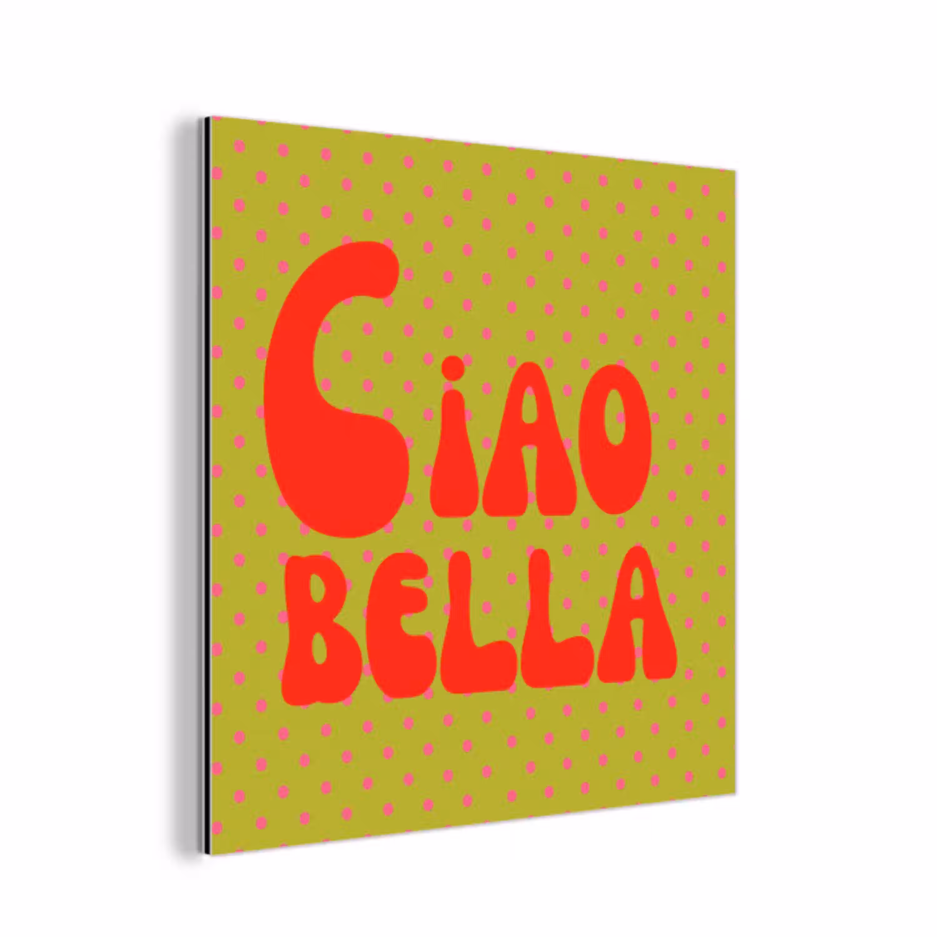 Ciao bella - Rood - Groen - Stippen aluminium wit klein -3d