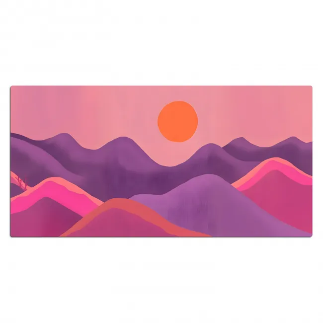 Bureau onderlegger - Zon - Heuvels - Paars - Abstract