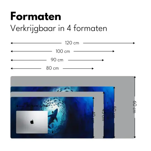 Walvis - Vissen - Donkerblauw Muismat XXL klein -sfeer5