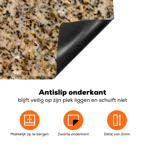 Graniet  - Beige - Patroon Inductie beschermer vinyl 3mm klein 276 -zzzzzzz-td-onderkant