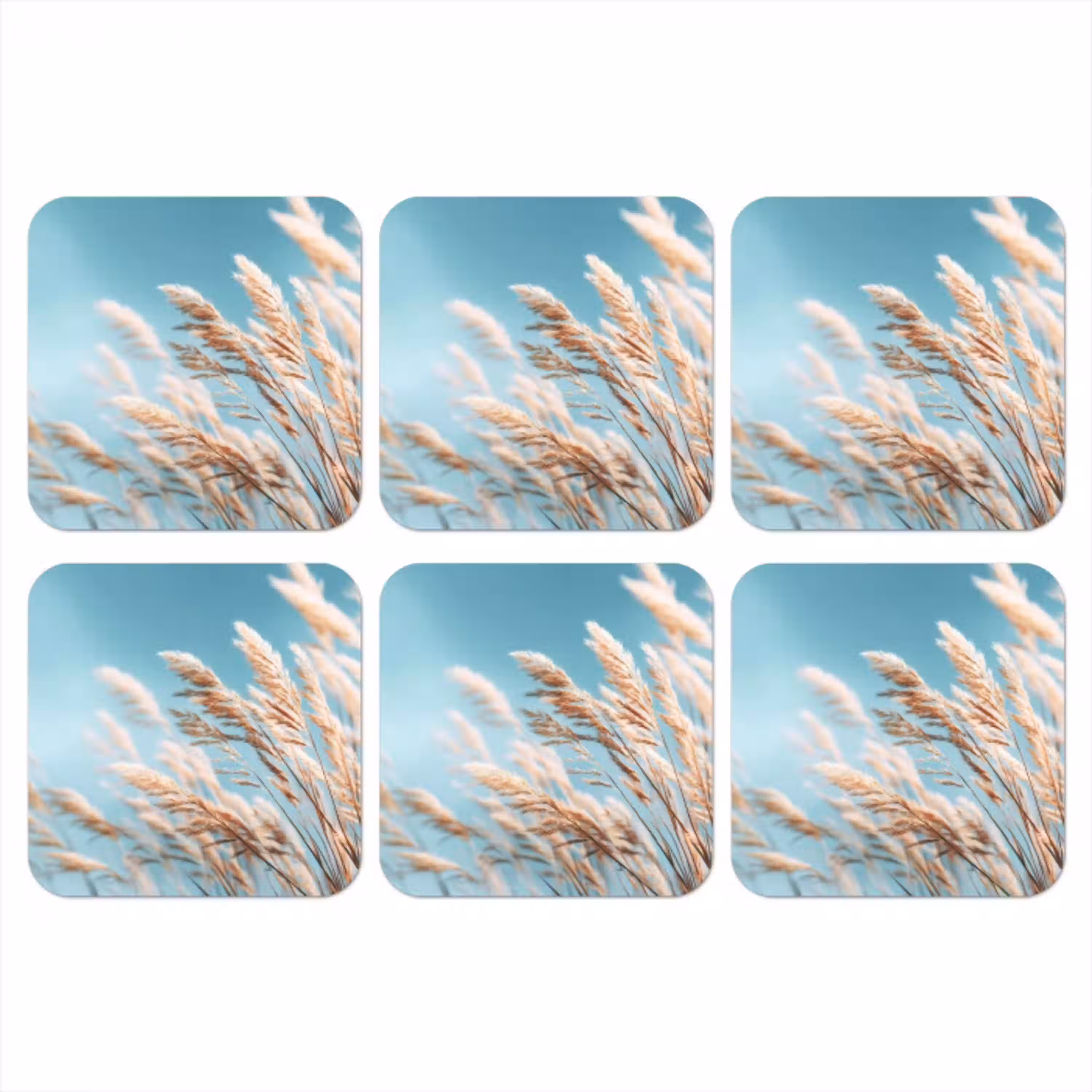 Siergras - Wind - Lichtbruin onderzetter kurk middel -3d