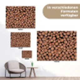 Houtblokken - Textuur - Patroon - Bruin - Rustiek tuinposter los doek klein -Xsfeer9_DE