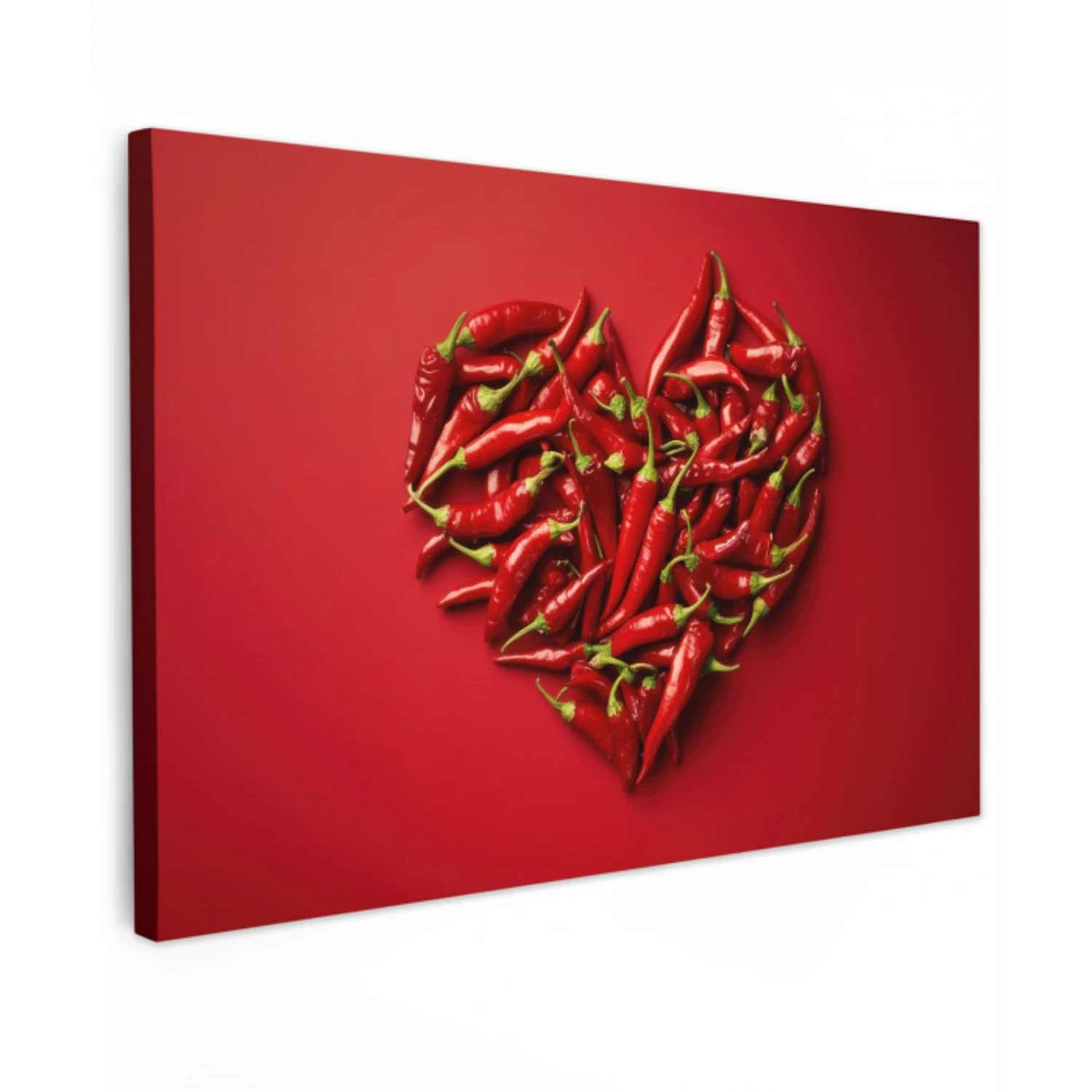 Pepers - Rood - Hart canvas 2cm klein -z3d