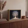 Sneeuwboom  - Lichtjes - Wit - Kleurrijk Light Box met batterij (Wandlamp) middel -sfeer2