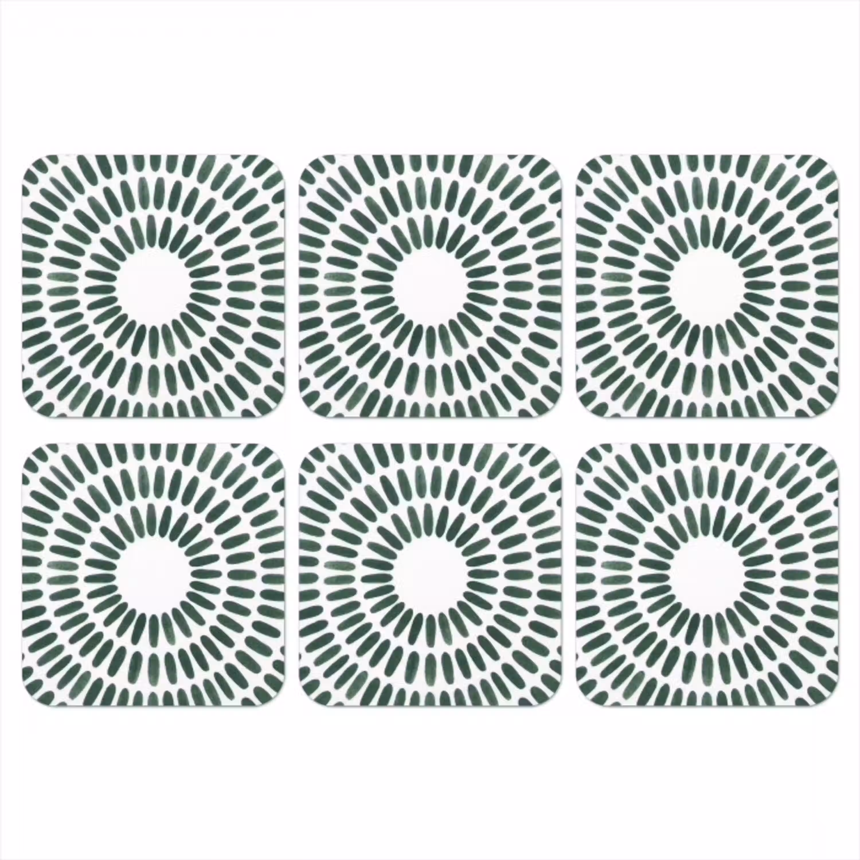 Abstract - Cirkel - Patroon - Modern - Groen onderzetter kurk middel -3d