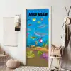 Onderwaterwereld met vissen en zeeleven en de tekst “Deze kamer is van: jouw naam”. deurposter klein -sfeer6