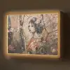 Kimono - Vrouw - kersenbomen Light Box met batterij (Wandlamp) middel -z3d_website