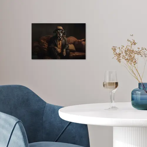 Hond - Sigaar - Hoed - Pak poster papier klein -sfeer3