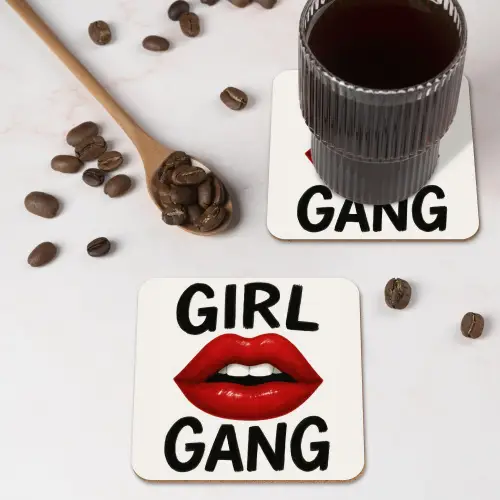 Lip - Girl - Rood - Letters onderzetter kurk middel -sfeer2