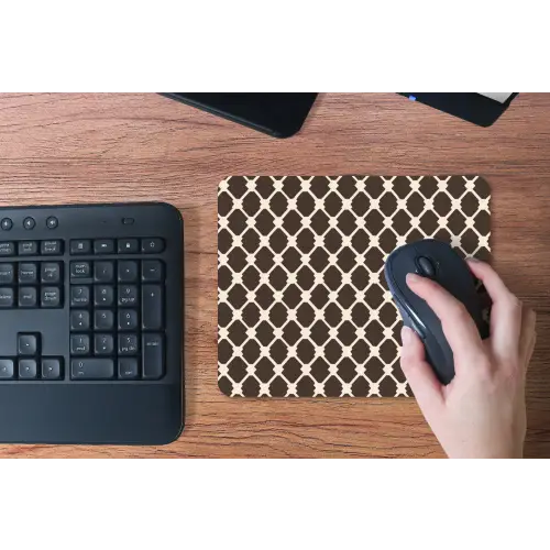 Bruin - Ruitpatroon - Geometrisch muismat rubber klein 262 -toetsenbord
