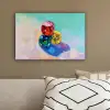 Dobbelstenen - Kleurrijk - Getallen - Stipjes canvas 2cm klein -sfeer3