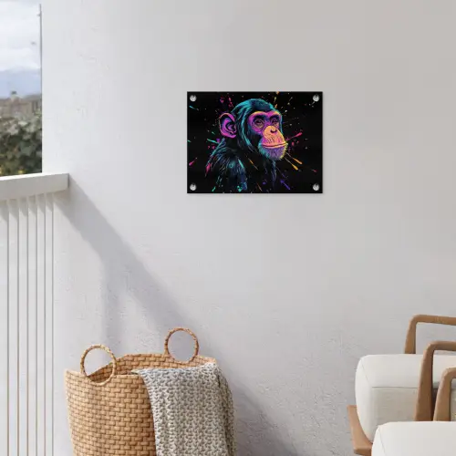 Aap - Verf - Neon - Kleur tuinposter los doek klein -sfeer8