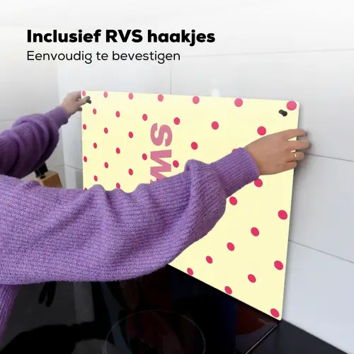 Swag - Roze - Stippen - Geel Inductie beschemer met haakjes klein -ky-ophangen-nl