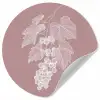 Tros - Druiven - Illustratie - Bladeren Wandcirkel behangsticker klein -3d