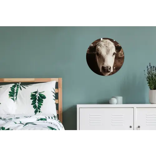 Kalf - Oormerk - Houten stal Wandcirkel aluminium klein -slaapkamer
