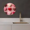 Macarons - Hartjes - Kleurrijk - Roze KitchenYeah - Keuken - Wandcirkel Forex klein -sfeer1