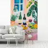 Tafel - Wijn - Fruit fotobehang vinyl groot -woonkamer