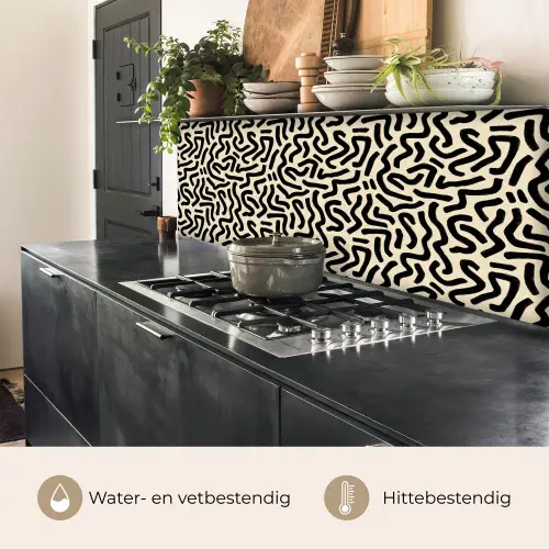 Abstract - Lijnen - Zwart keuken achterwand 2 middel 871 -usp_NL
