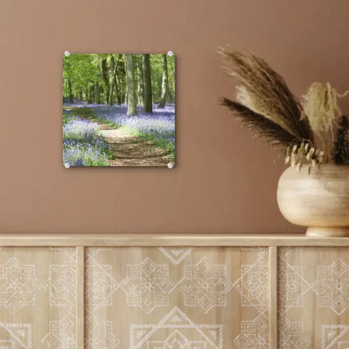 Bos - Pad - Bloemen - Paars - Groen - Natuur plexiglas 5mm klein -sfeer5