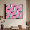 Bananen - Patroon - Blauw - Roze Textielframe zwart klein -sfeer3