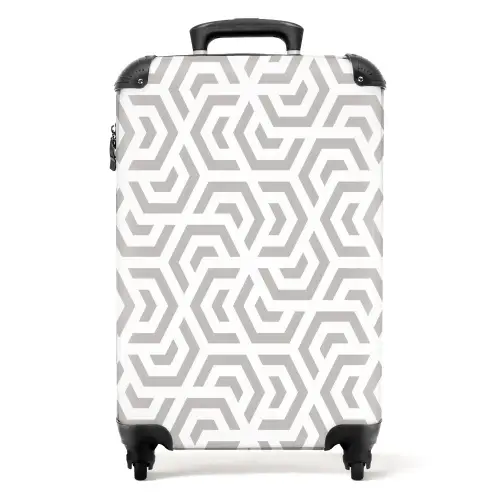 Grafisch - Patroon - Modern - Hexagon NBS - Handbagage koffer - Kinderen Unisex middel 644 -productfoto_recht