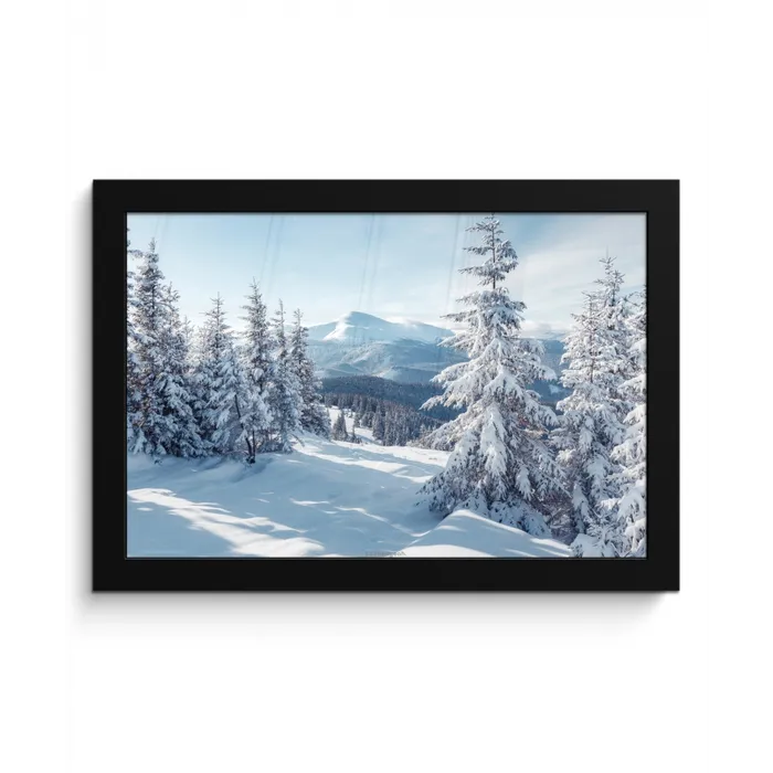 Sneeuw - Winter - Landschap - Bergen fotolijst zwart zonder passe partout klein -3d