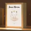 Kat - Minimalistisch - Tutu - Kroontje Light Box met kabel (Kinderlampje) klein -zzz_3d_website