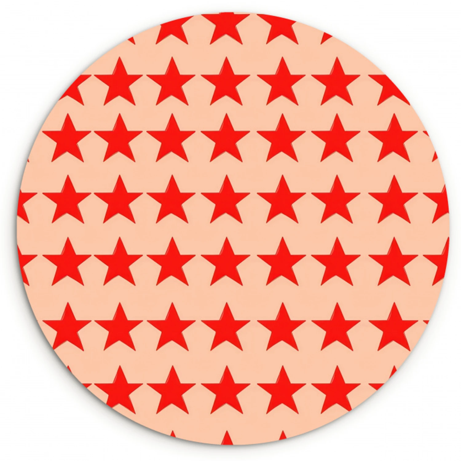 Patroon - Sterren - Rood Wandcirkel kunststof plaat 5mm dik klein 188 -3d