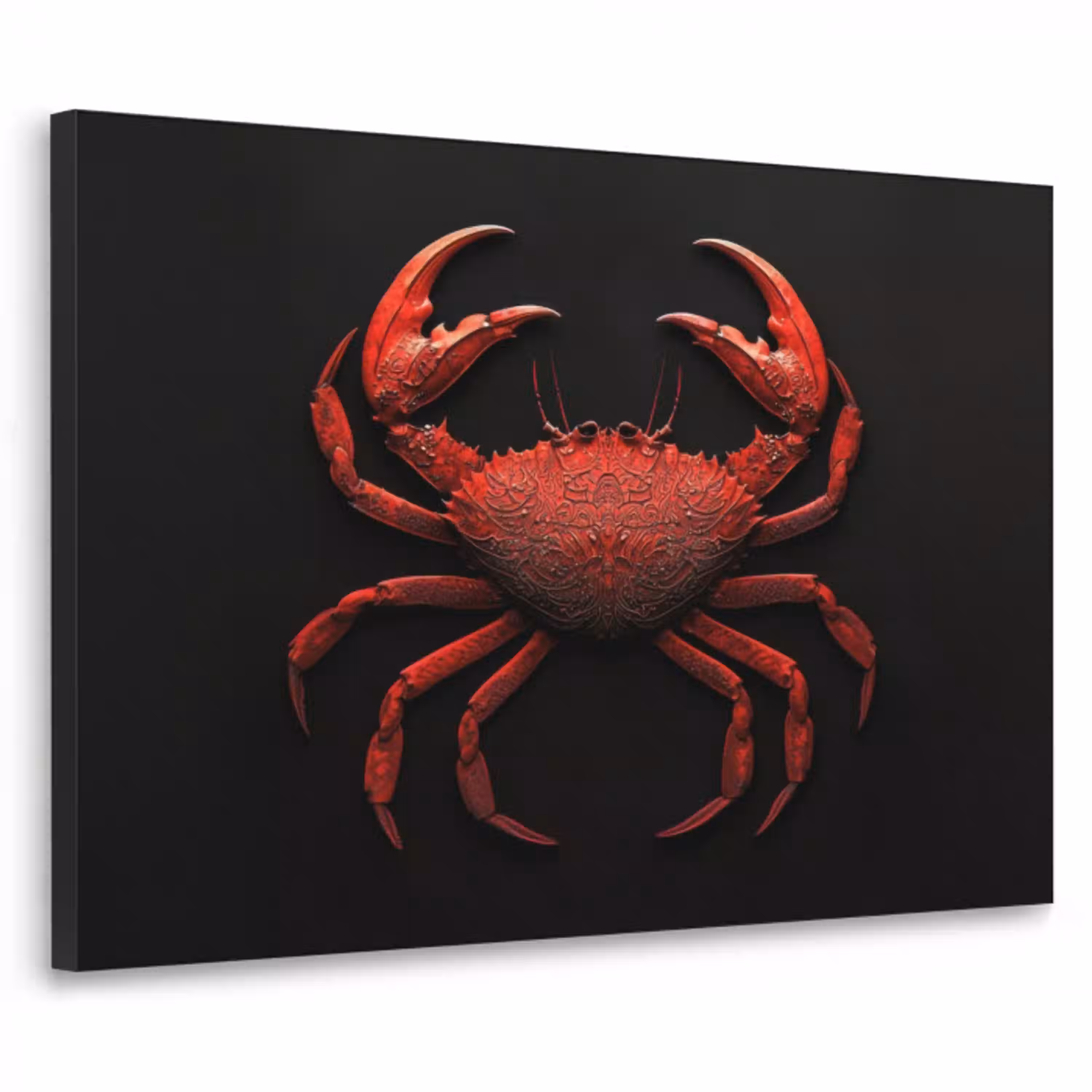 Krab - Rood - Vissen - Schaaldieren Textielframe - compleet frame klein -3d