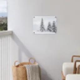 Fijnsparren - Sneeuw - Winter - Landschap - Stilte tuinposter los doek klein -sfeer8