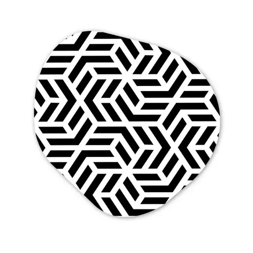 Design - Geometrie - Patroon - Zwart - Wit Wandcirkel Organisch Forex 3mm klein 629 -3d
