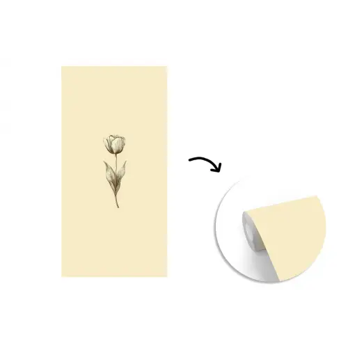 Illustratie - Tulp - Zwart fotobehang vinyl groot -3d
