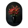 Boeket - Tulpen - Vaas - Rood Wandcirkel Ovaal Forex klein -3d