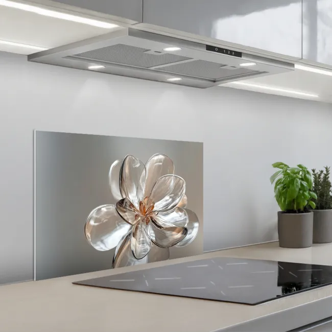 Bloem - Glazen - Doorzichtig keuken achterwand spatscherm klein -3d_schuin