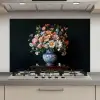 Hout - Vaas - Kleuren - Bloemen keuken achterwand spatscherm klein -3d_website
