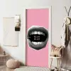 Mond - BLAH BLAH - Roze deurposter klein -sfeer6