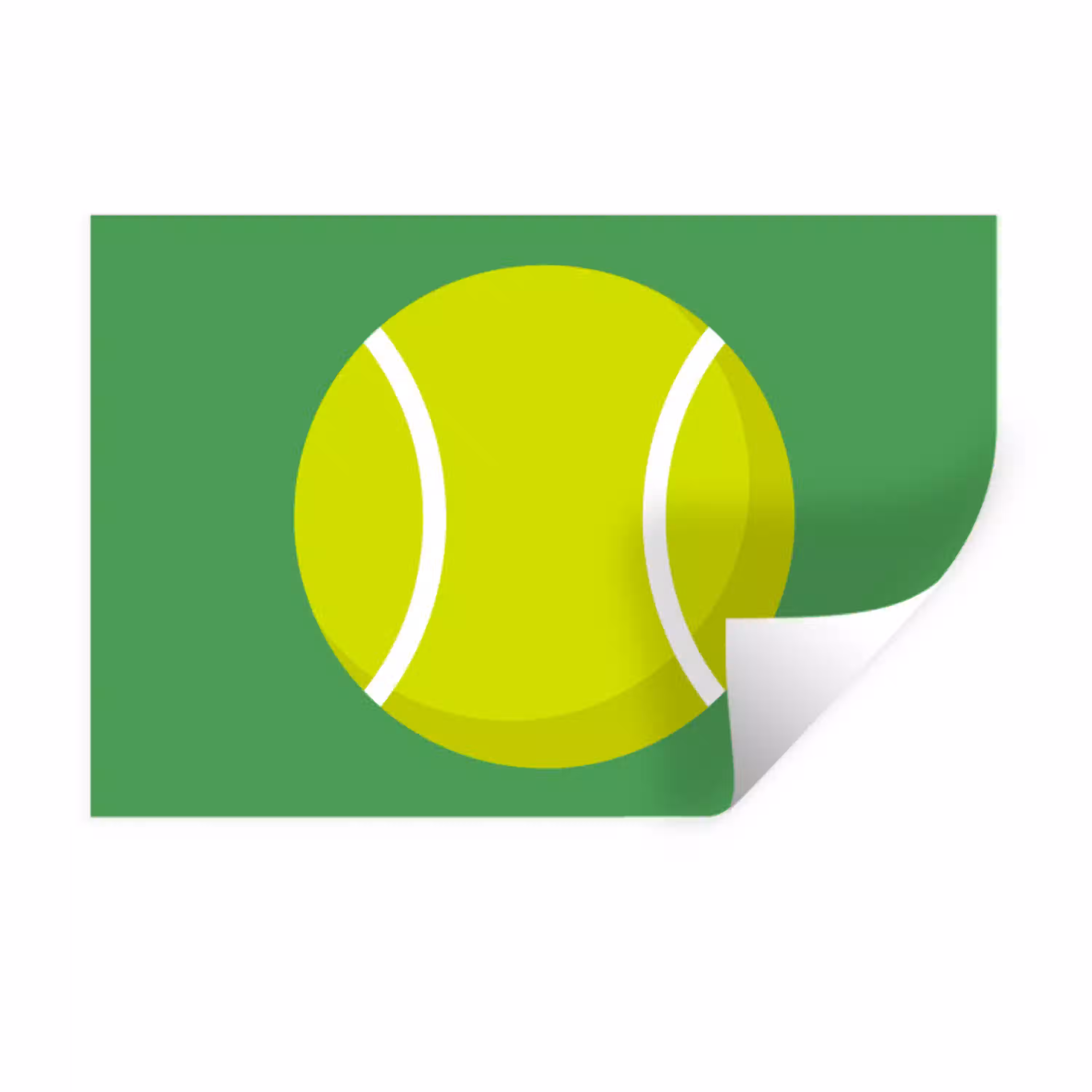 Bal - Geel - Sport - Groen - Illustratie Muursticker klein -3d