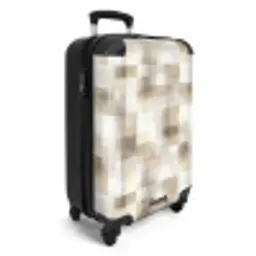 Textuur - Linnen - Beige NBS - Handbagage koffer - Volwassenen Unisex middel -productfoto_3d