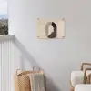 Grafisch gebogen motief - Beige tuinposter los doek klein -sfeer8