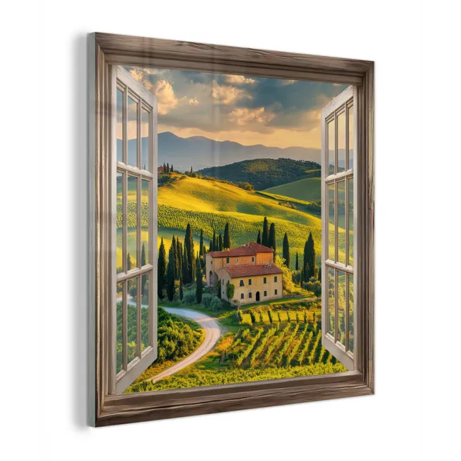 Doorkijk - Toscane - Uitzicht - Landschap - Zomer plexiglas 5mm klein -z3d