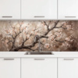 Bloesem - Takken - Schilderij - Beige - Serene keuken achterwand 2 middel -3d