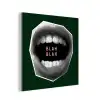 Mond - Groen - Illustratie - BLAH BLAH aluminium wit klein -3d