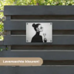 Vrouw - Champagne - Modern tuinposter los doek klein -sfeer3