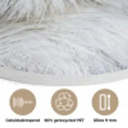 Sneeuwuil - Oog - Wildlife - Wit Akoestische PET Vilt - Rond klein -closeup_NL