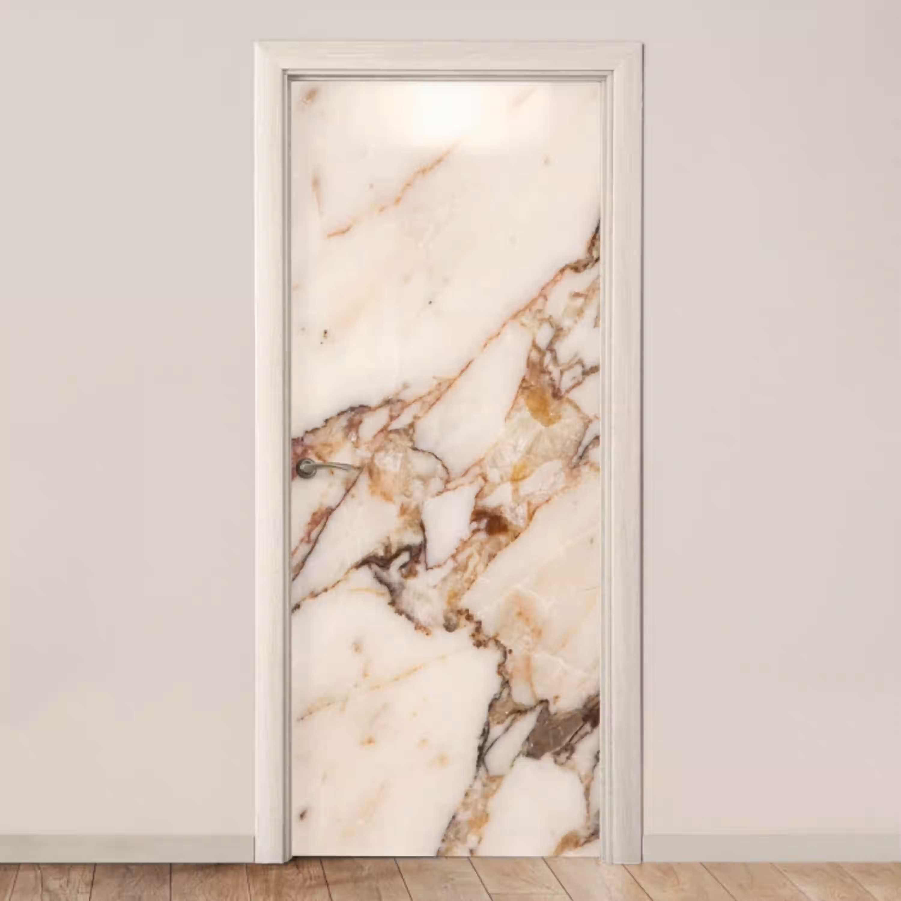 Textuur - Gesteente - Aderen - Abstract - Wit deurposter klein -3d_beige