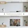 Geschilderd - Abstract - Uil - Bruin keuken achterwand spatscherm klein -voor_na_NL