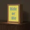 Ride or die - Geel - Blauw Light Box met kabel (Tafellamp) klein -z3d_website